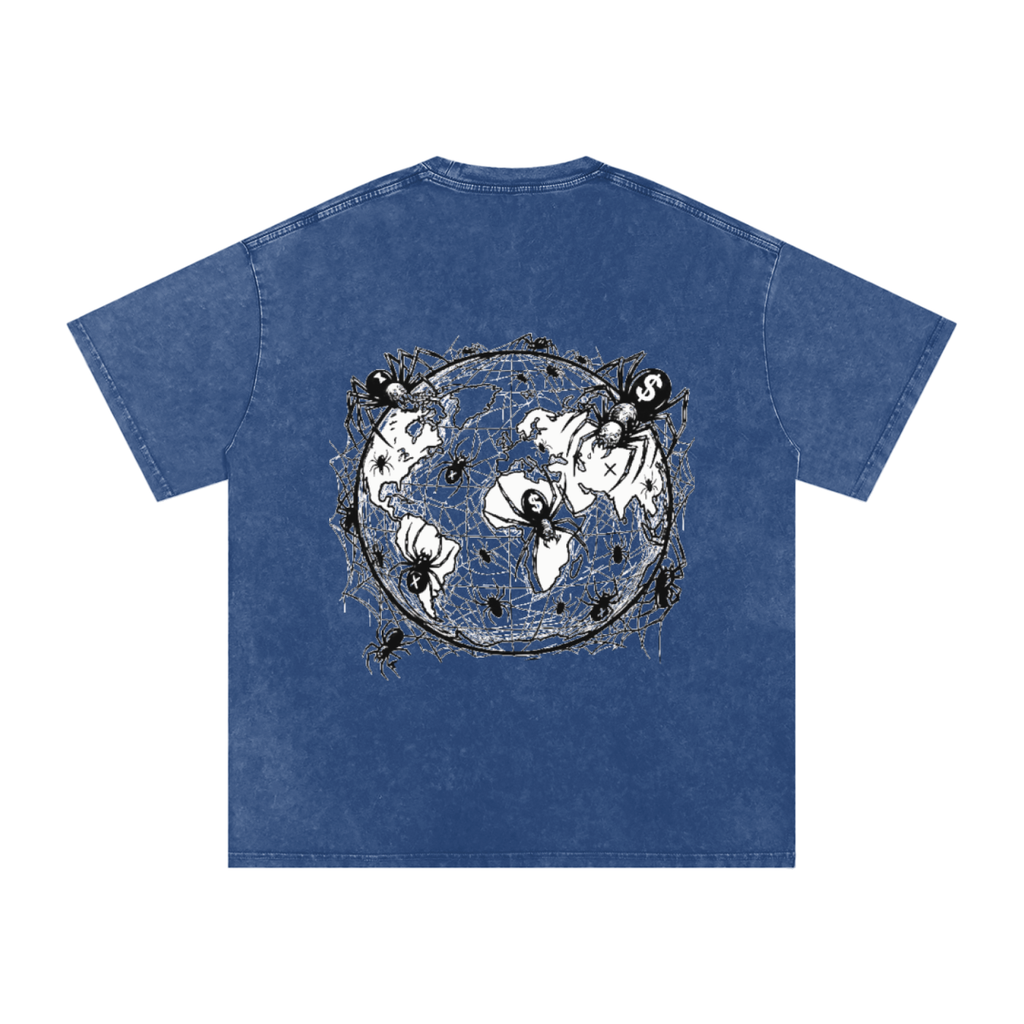 CashFlow "Spider Halloween Edition" Snow Washed Oversized Cotton T-Shirt