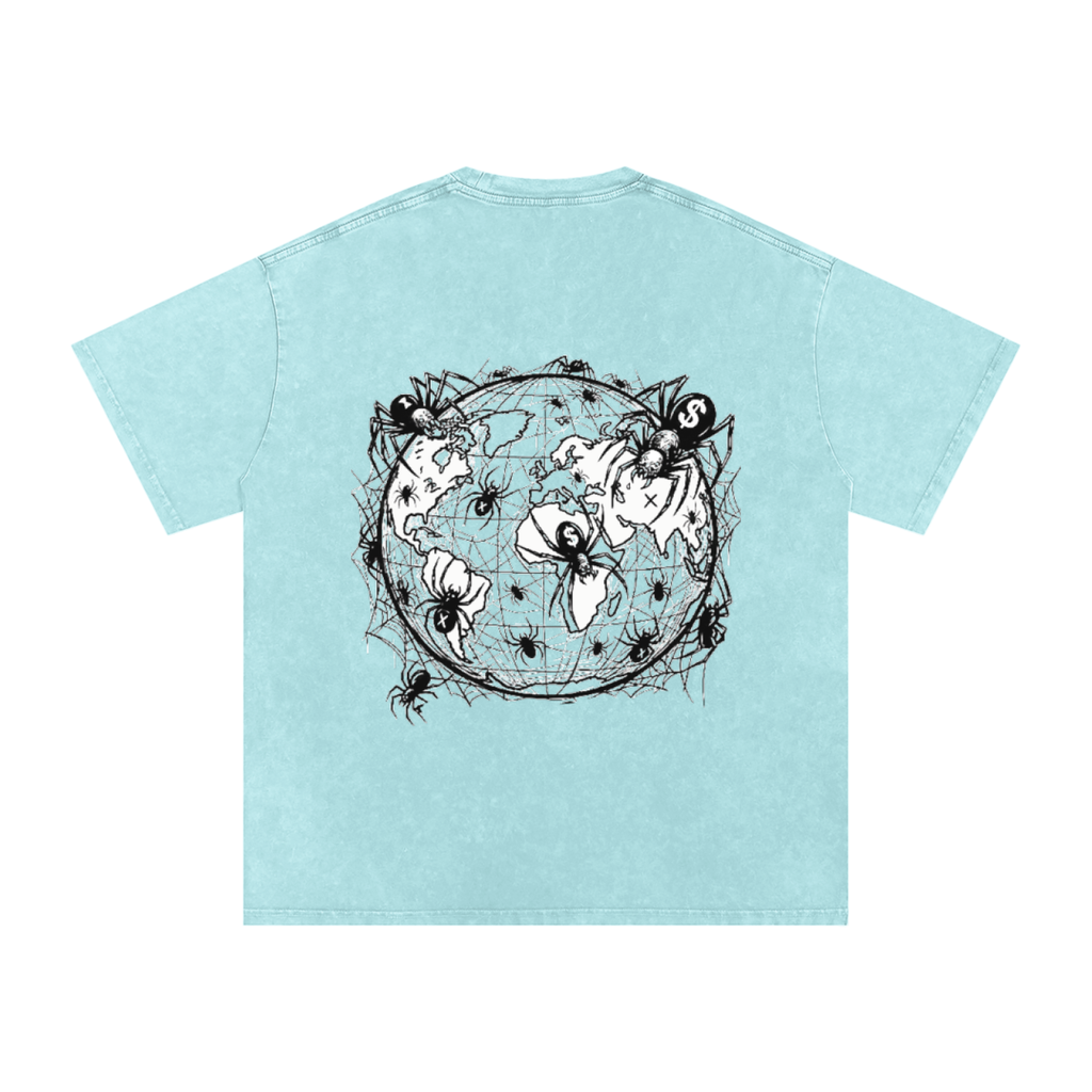 CashFlow "Spider Halloween Edition" Snow Washed Oversized Cotton T-Shirt