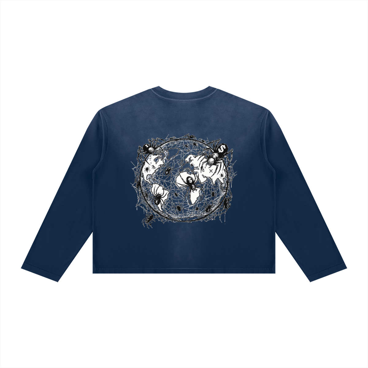 CashFlow "Spider Halloween Edition" Unisex Sunfade Boxy Long Sleeve T-Shirt