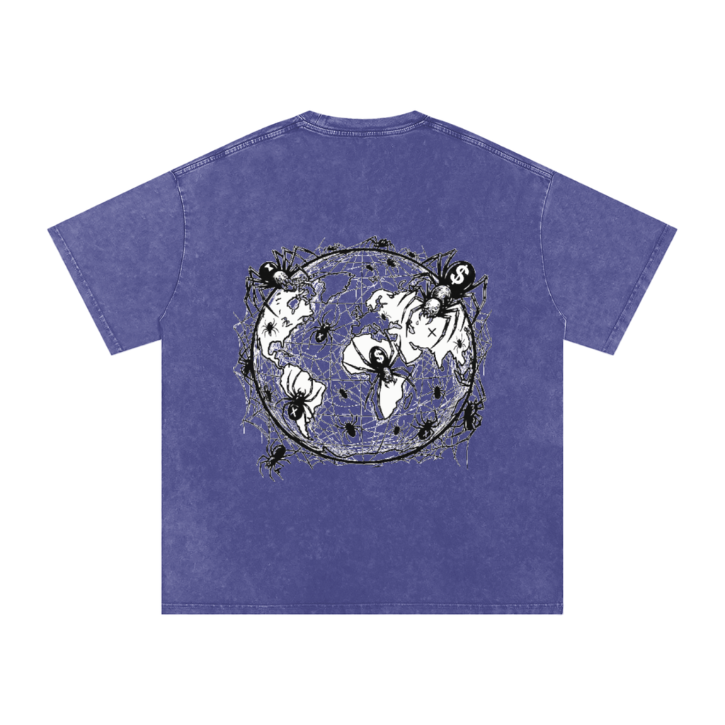 CashFlow "Spider Halloween Edition" Snow Washed Oversized Cotton T-Shirt