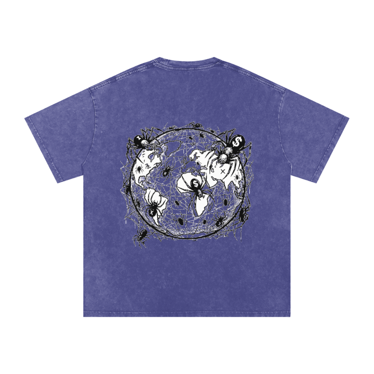 CashFlow "Spider Halloween Edition" Snow Washed Oversized Cotton T-Shirt