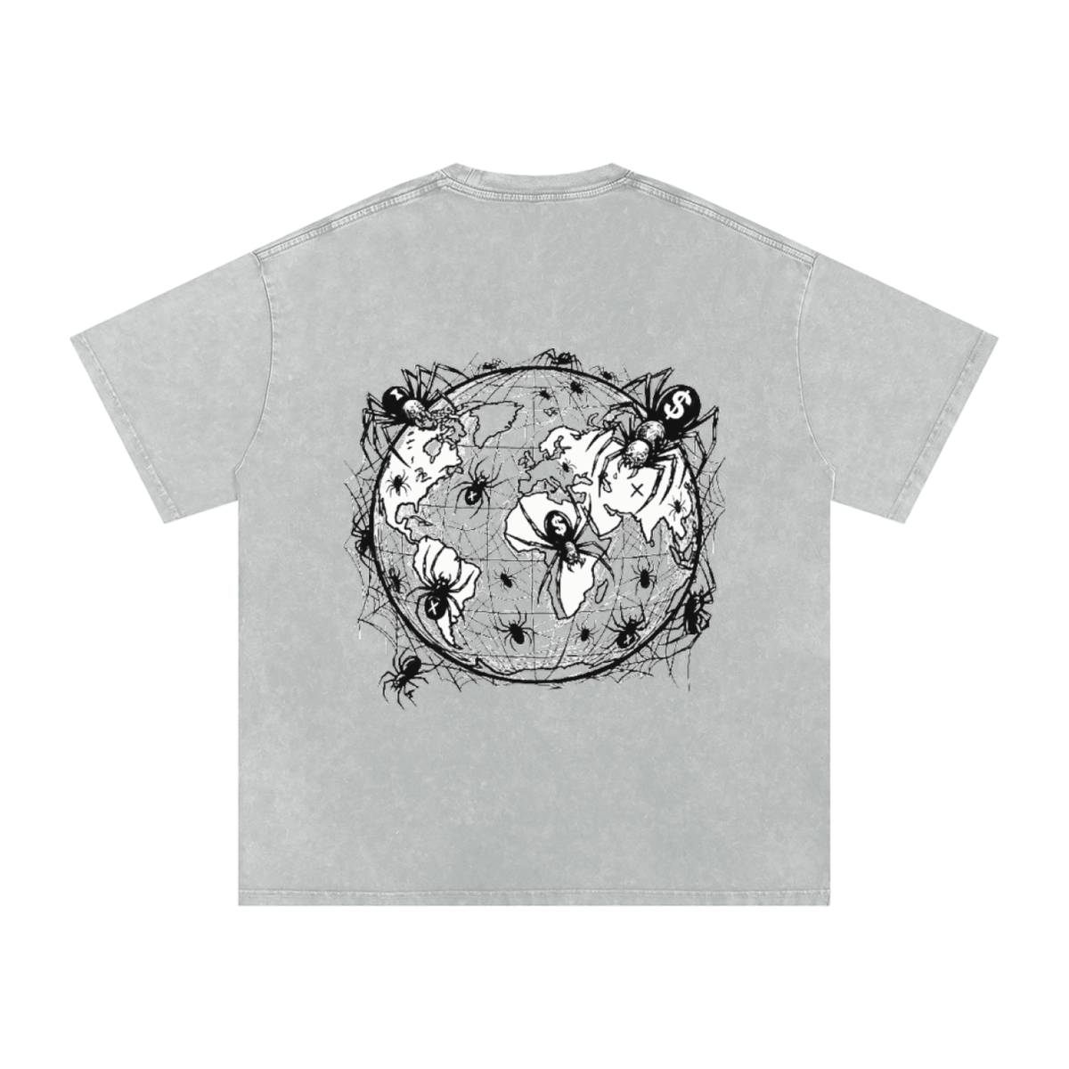 CashFlow "Spider Halloween Edition" Snow Washed Oversized Cotton T-Shirt
