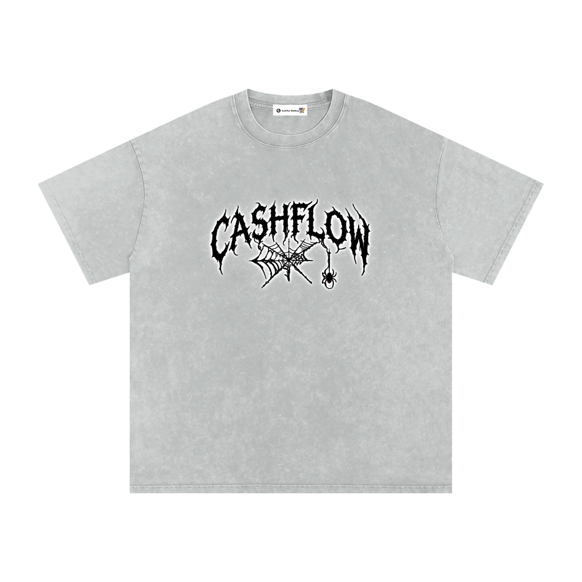 CashFlow "Spider Halloween Edition" Snow Washed Oversized Cotton T-Shirt
