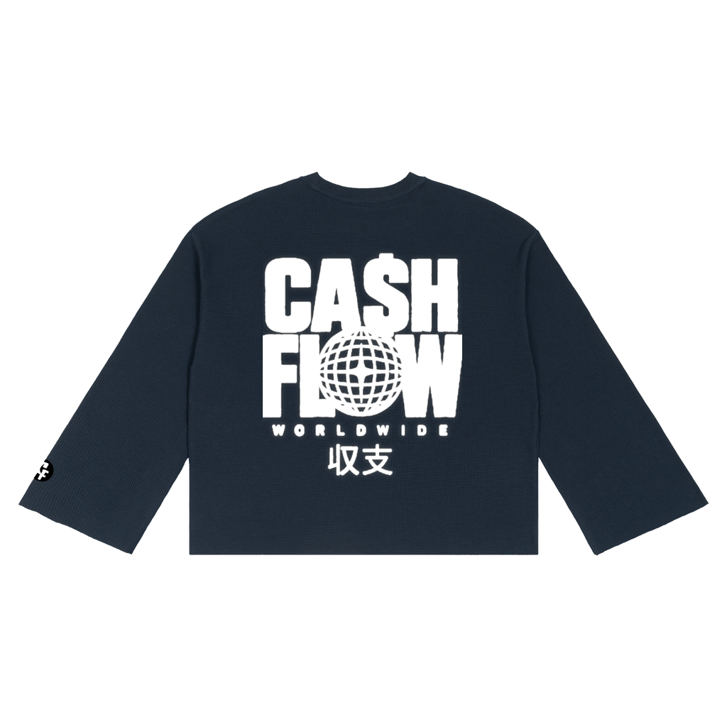 "CashFlow Worldwide" Unisex Waffle Raw Edge Shirt