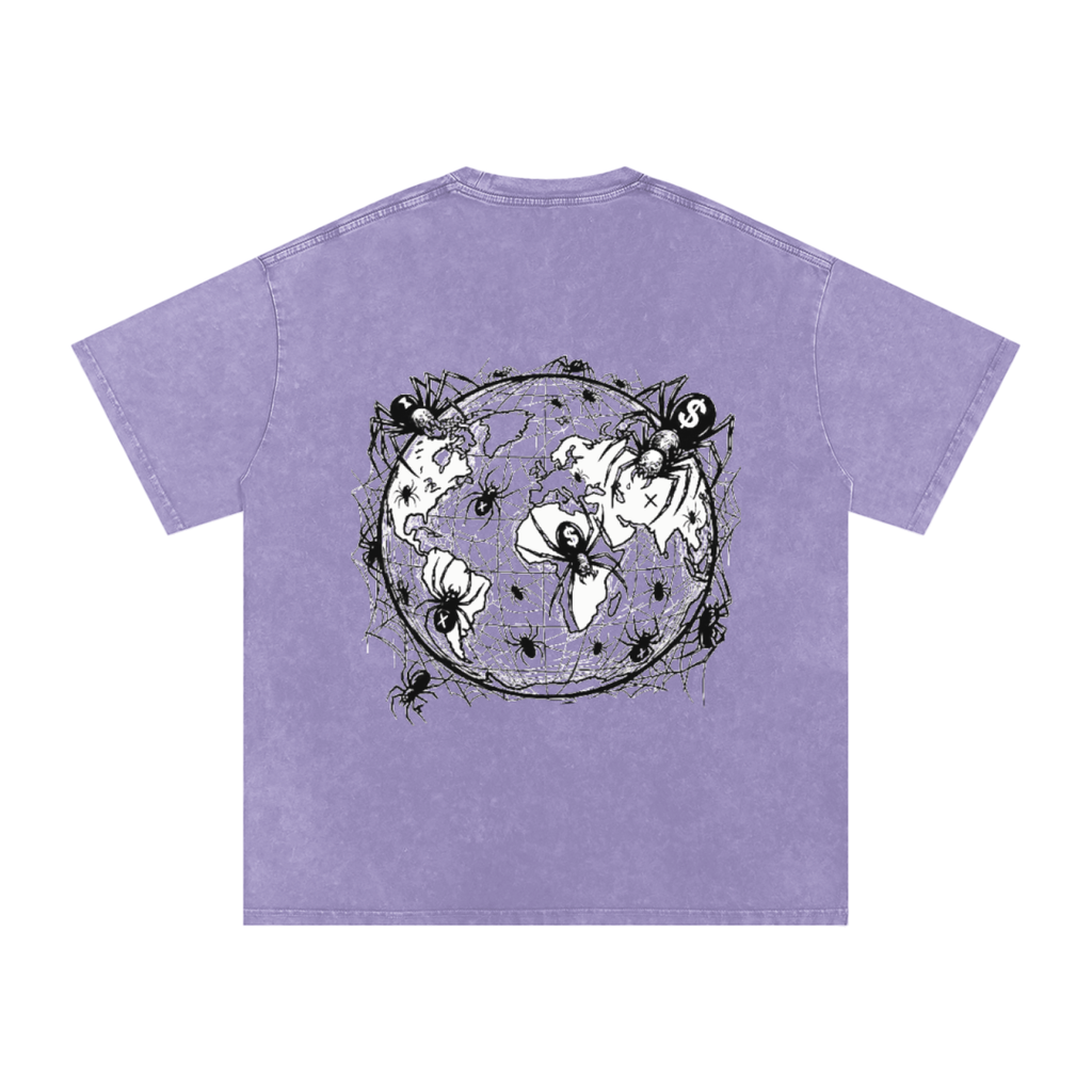 CashFlow "Spider Halloween Edition" Snow Washed Oversized Cotton T-Shirt