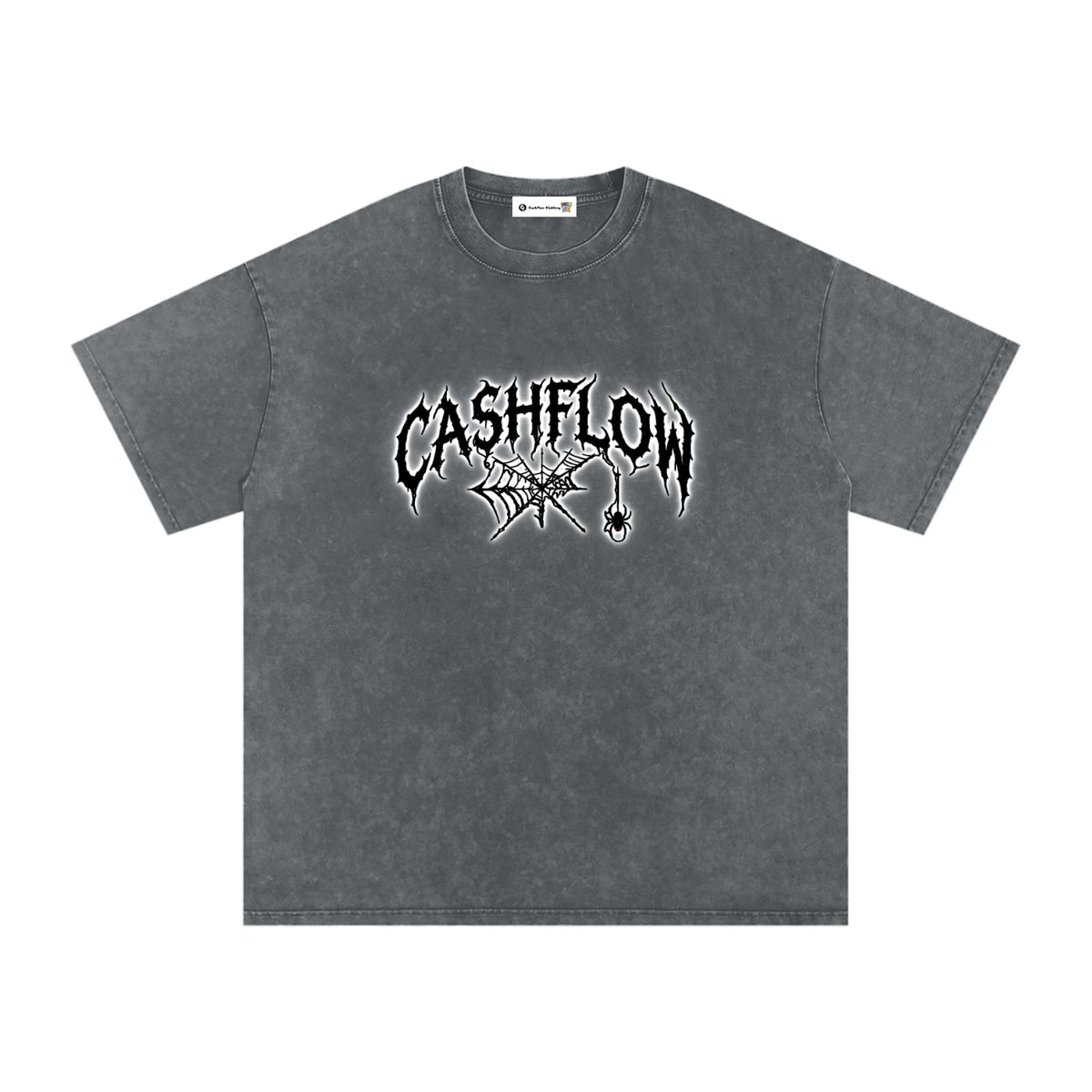 CashFlow "Spider Halloween Edition" Snow Washed Oversized Cotton T-Shirt