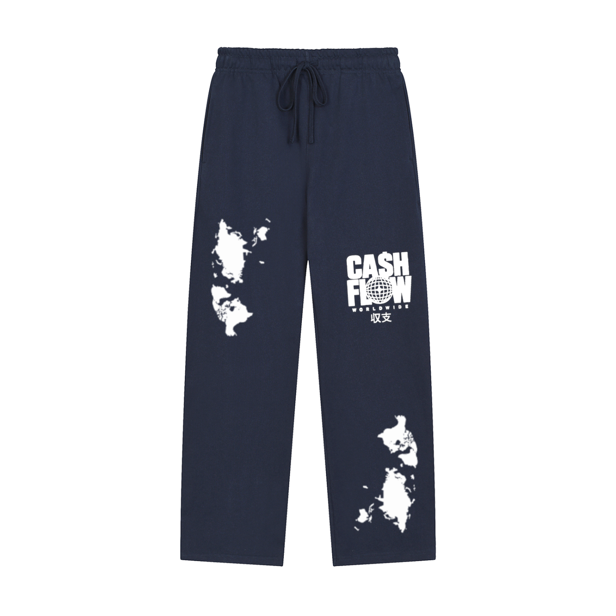 "CashFlow WorldWide" Solid Color Straight-Leg Sweatpants