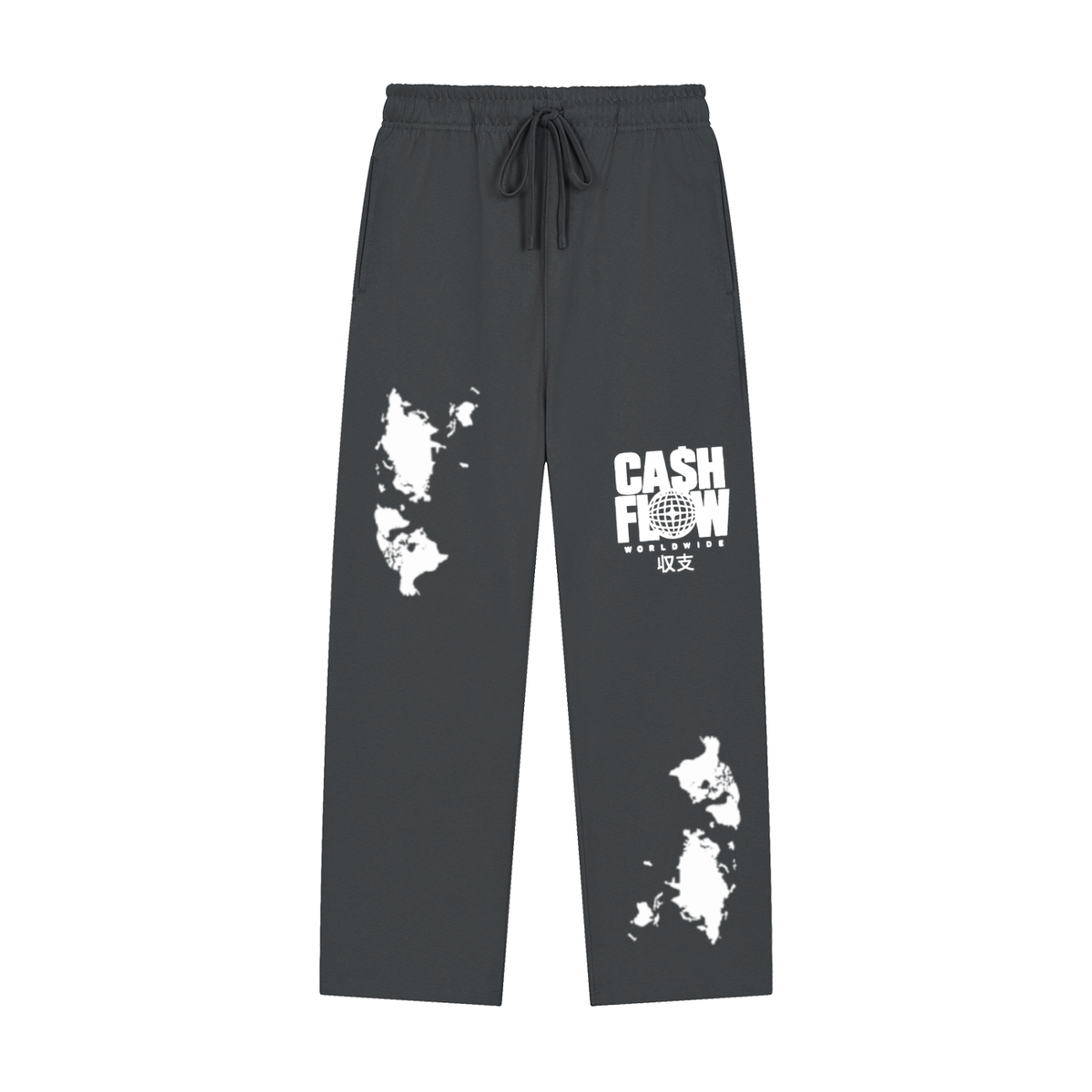 "CashFlow WorldWide" Solid Color Straight-Leg Sweatpants