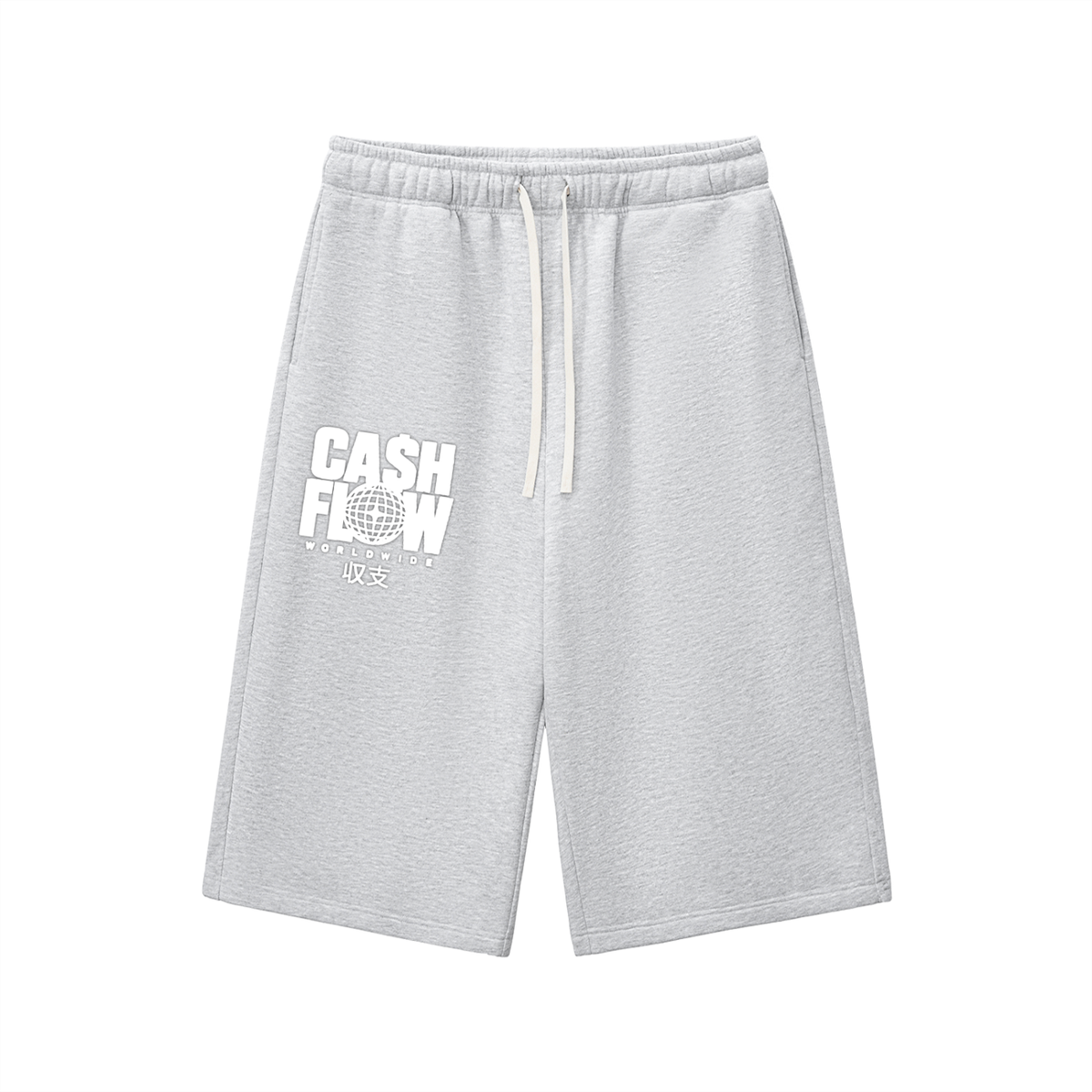 "CashFlow WorldWide" Relaxed Drawstring Three-quarter Sweats