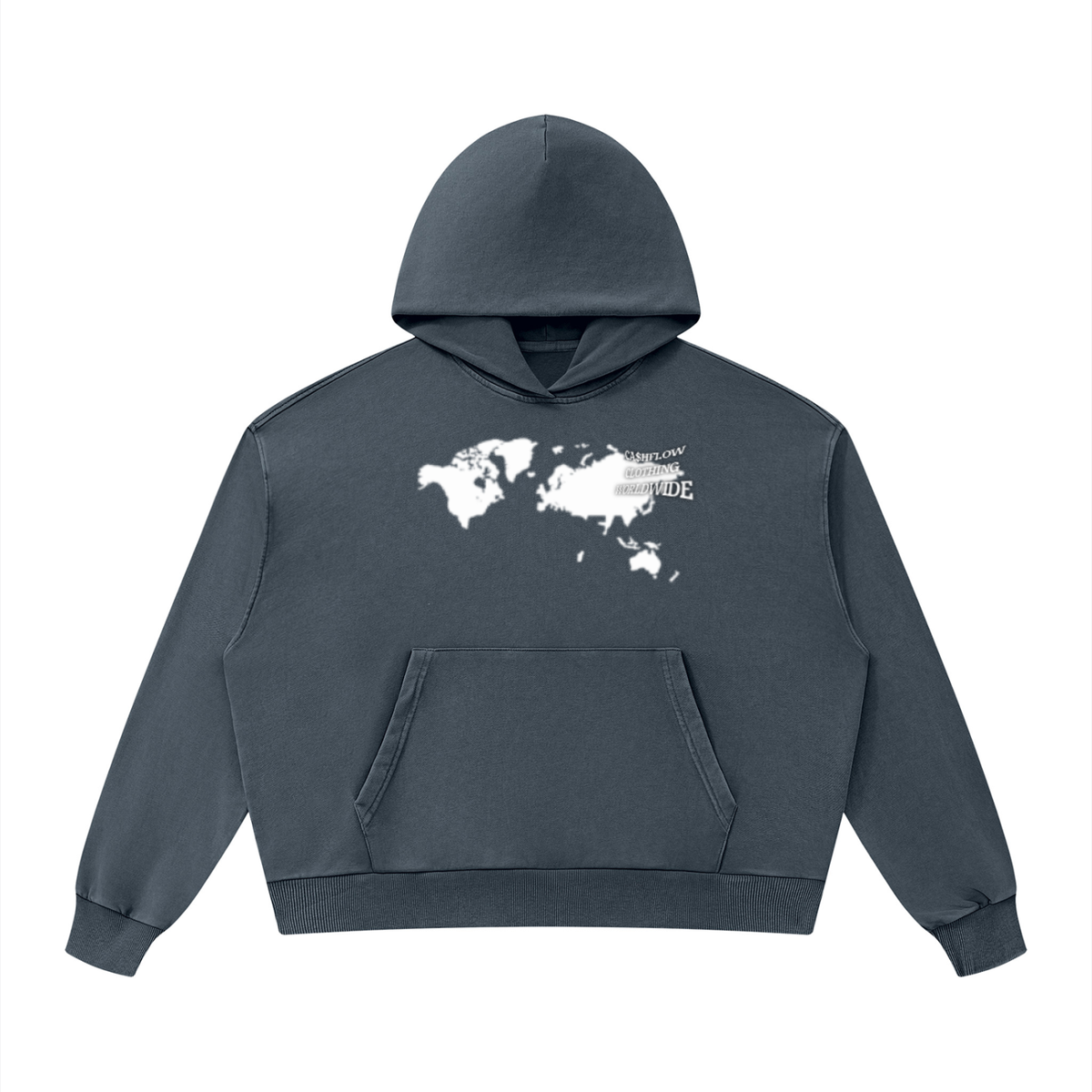 CashFlow "Worldwide Stacking" Unisex Mineral Wash Boxy Hoodie