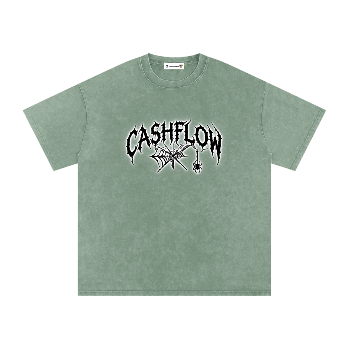 CashFlow "Spider Halloween Edition" Snow Washed Oversized Cotton T-Shirt