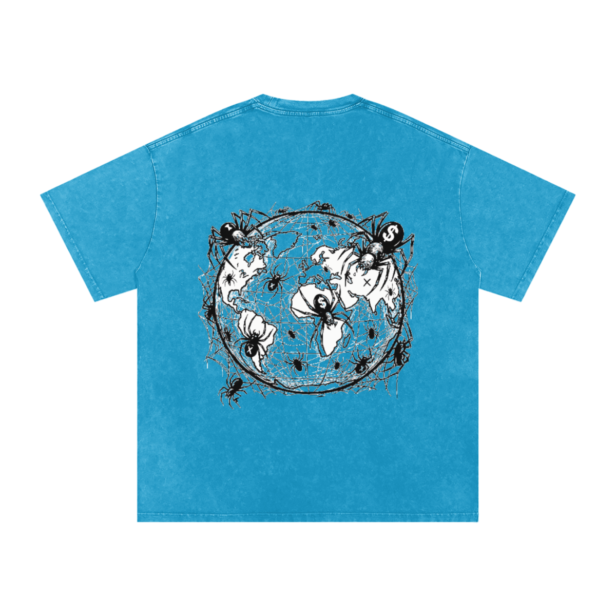 CashFlow "Spider Halloween Edition" Snow Washed Oversized Cotton T-Shirt
