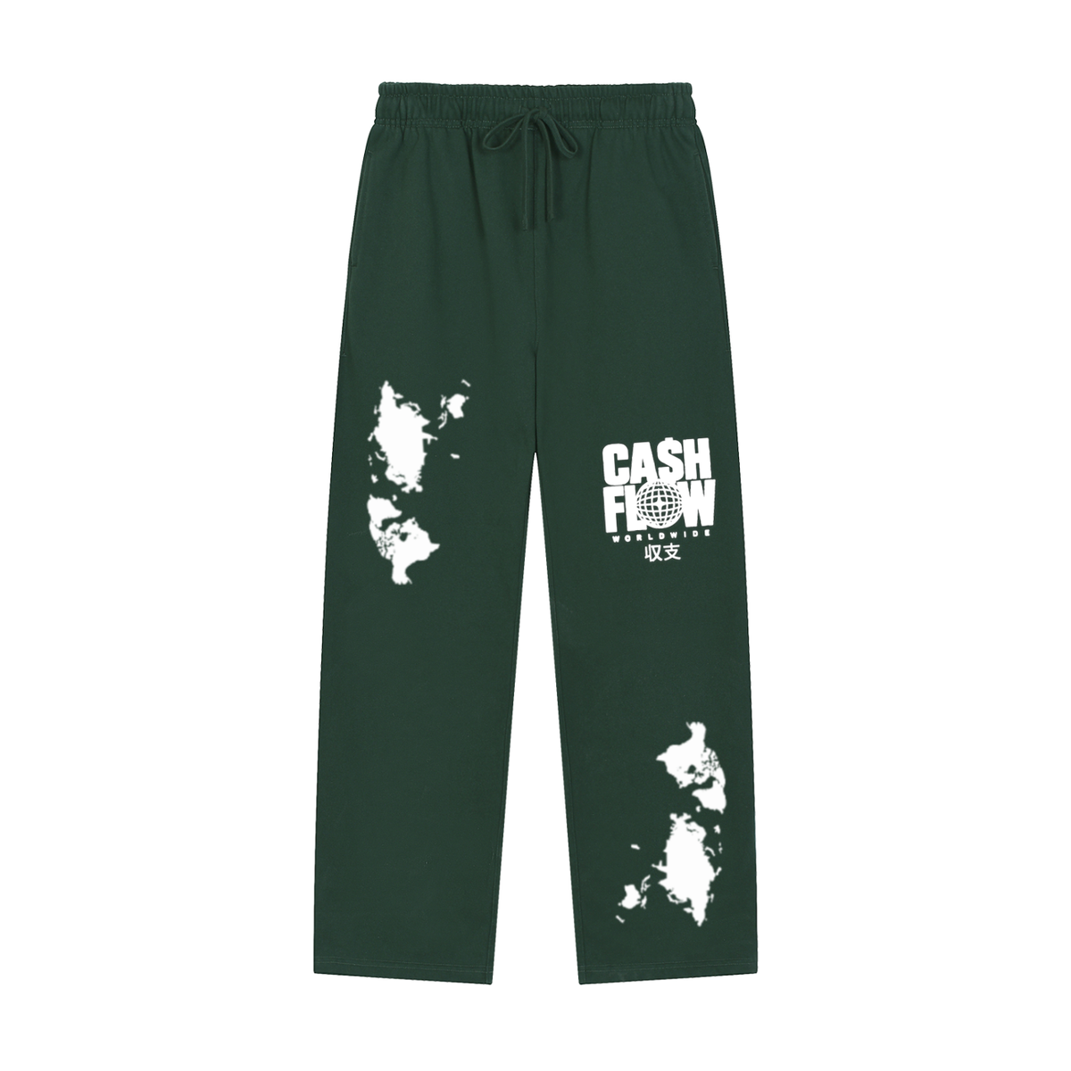 "CashFlow WorldWide" Solid Color Straight-Leg Sweatpants