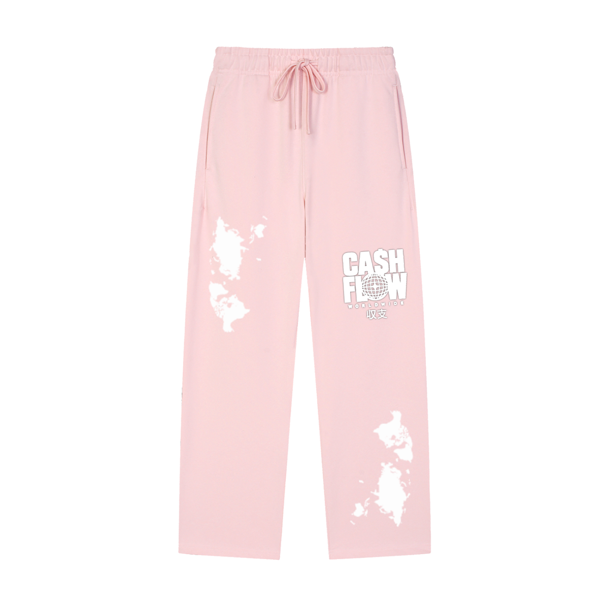 "CashFlow WorldWide" Solid Color Straight-Leg Sweatpants