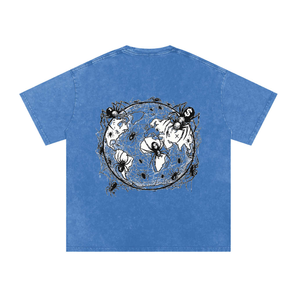 CashFlow "Spider Halloween Edition" Snow Washed Oversized Cotton T-Shirt