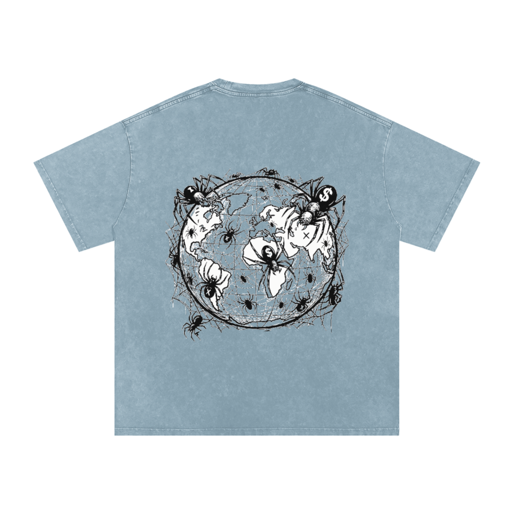 CashFlow "Spider Halloween Edition" Snow Washed Oversized Cotton T-Shirt