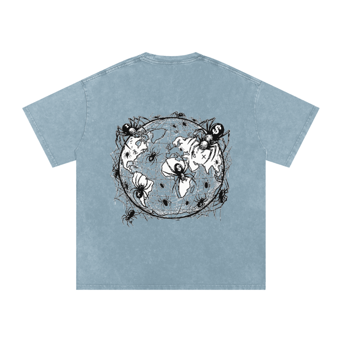 CashFlow "Spider Halloween Edition" Snow Washed Oversized Cotton T-Shirt