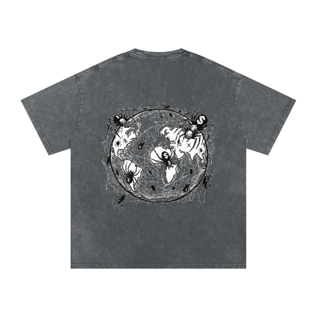 CashFlow "Spider Halloween Edition" Snow Washed Oversized Cotton T-Shirt