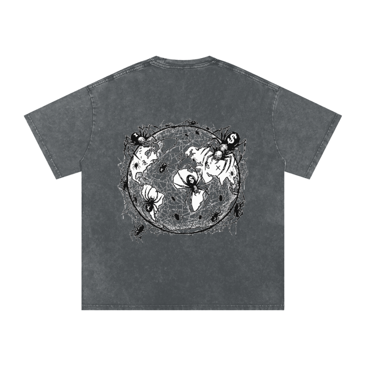 CashFlow "Spider Halloween Edition" Snow Washed Oversized Cotton T-Shirt