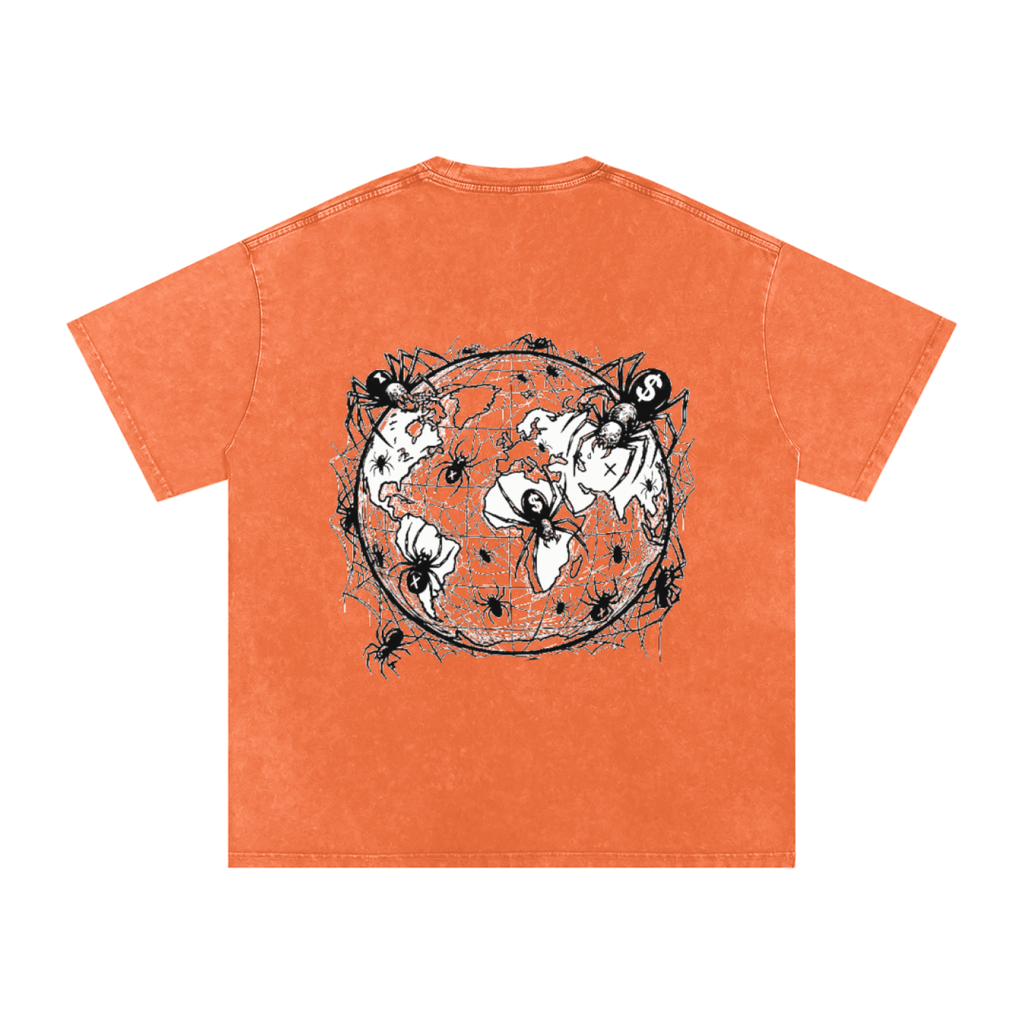 CashFlow "Spider Halloween Edition" Snow Washed Oversized Cotton T-Shirt