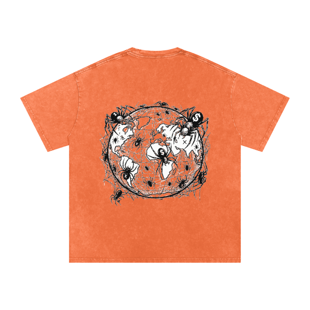 CashFlow "Spider Halloween Edition" Snow Washed Oversized Cotton T-Shirt
