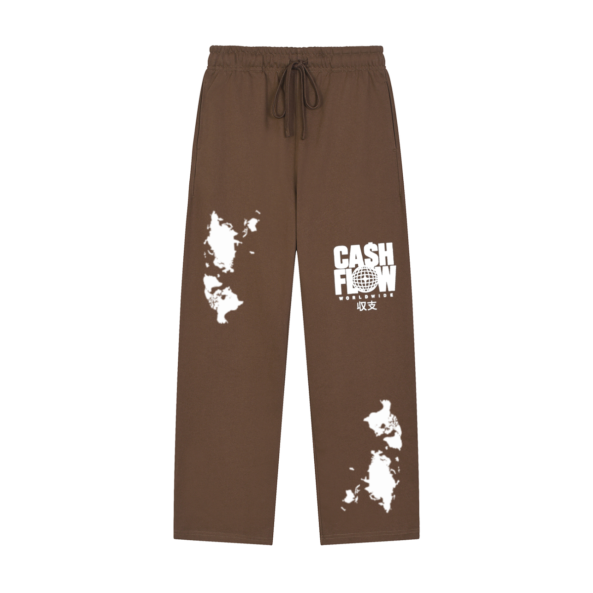 "CashFlow WorldWide" Solid Color Straight-Leg Sweatpants