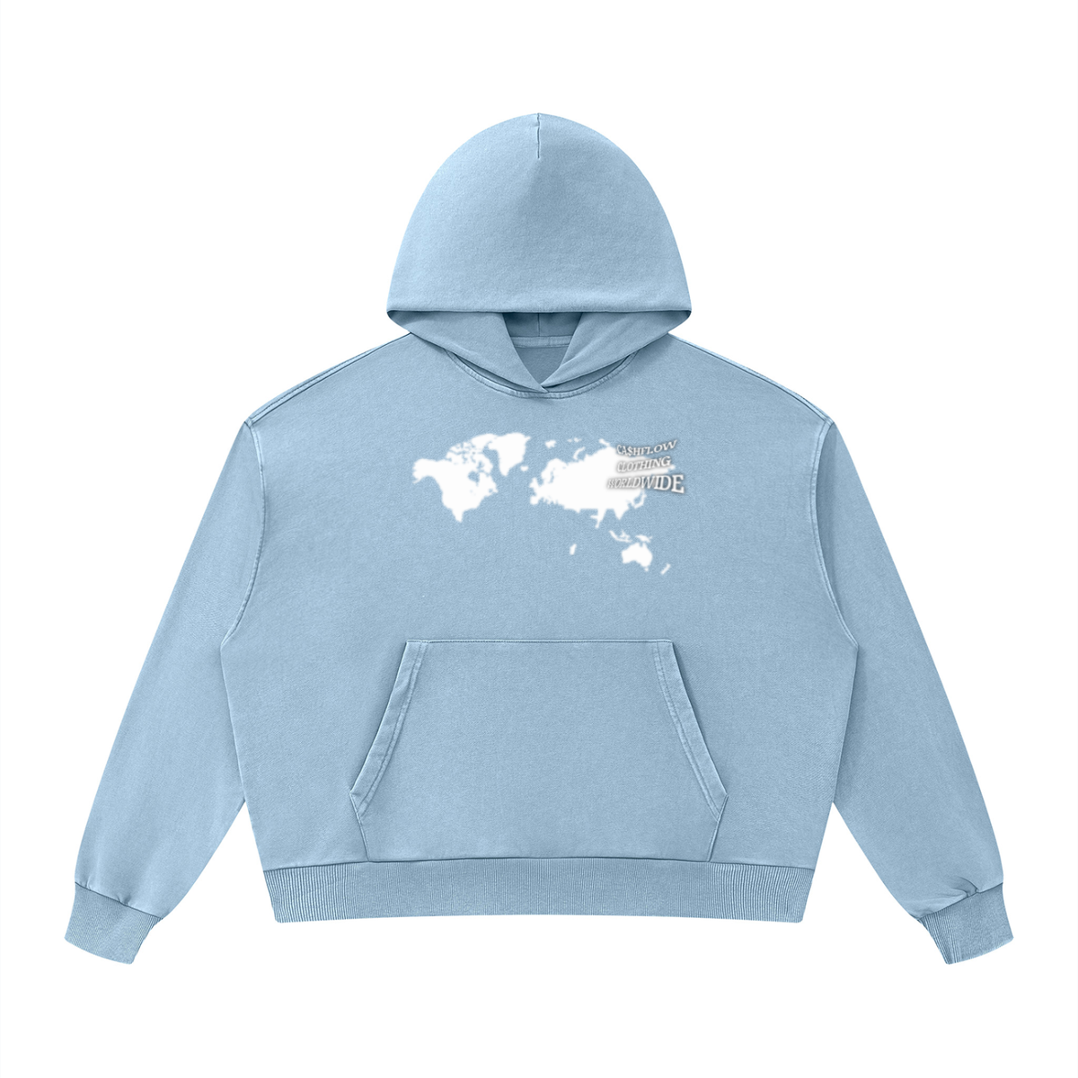 CashFlow "Worldwide Stacking" Unisex Mineral Wash Boxy Hoodie