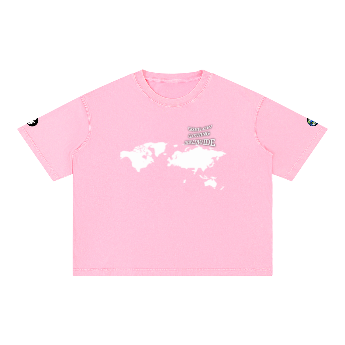 "Worldwide Stacking" Mineral Wash Boxy Cotton T-Shirt