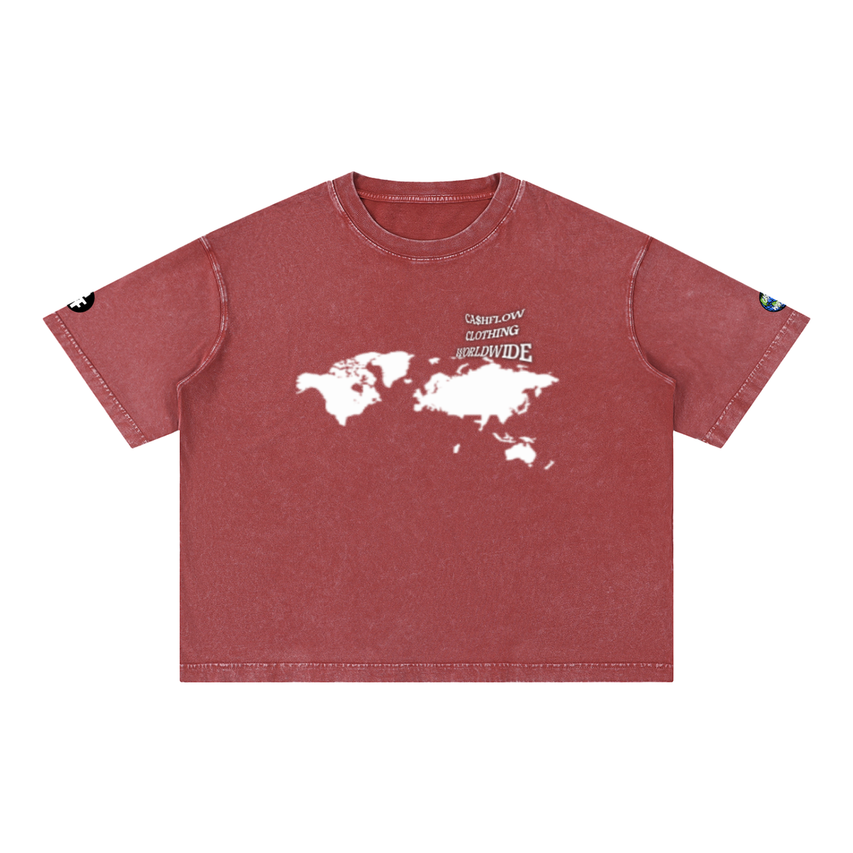 "Worldwide Stacking" Mineral Wash Boxy Cotton T-Shirt