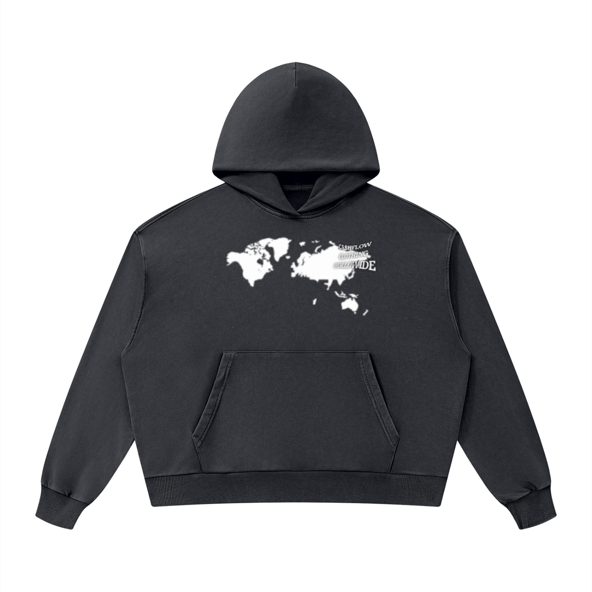 CashFlow "Worldwide Stacking" Unisex Mineral Wash Boxy Hoodie