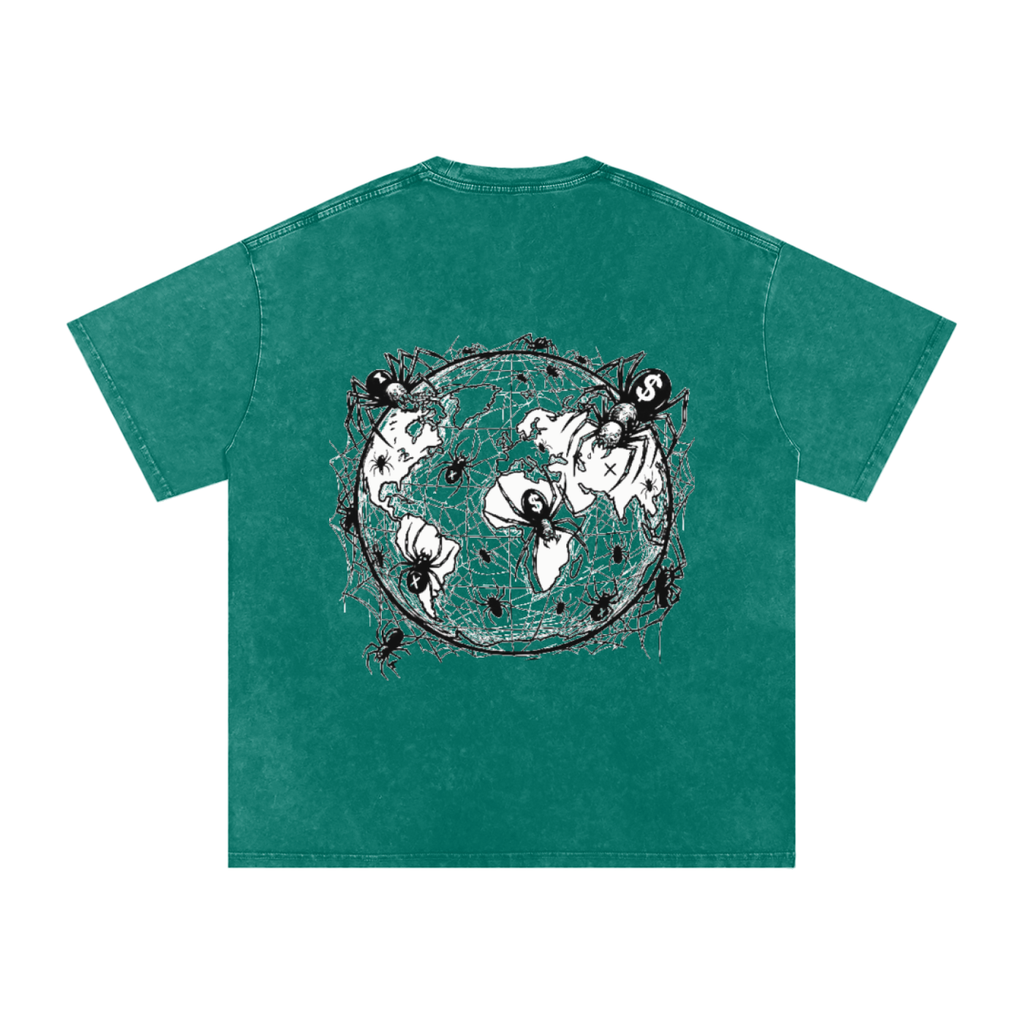 CashFlow "Spider Halloween Edition" Snow Washed Oversized Cotton T-Shirt