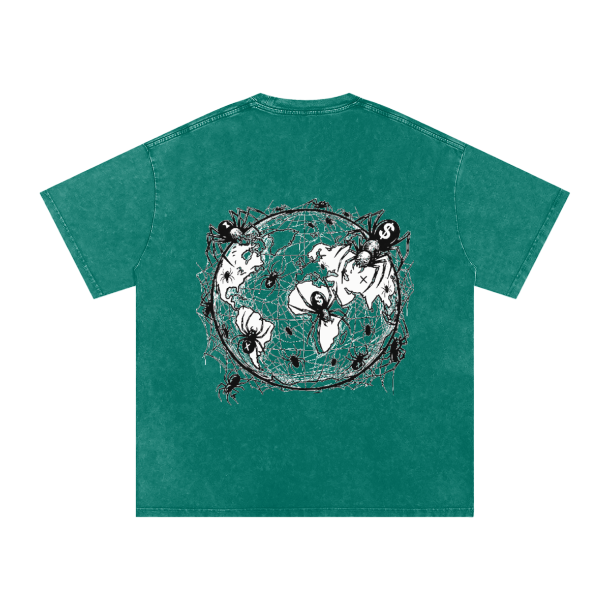 CashFlow "Spider Halloween Edition" Snow Washed Oversized Cotton T-Shirt