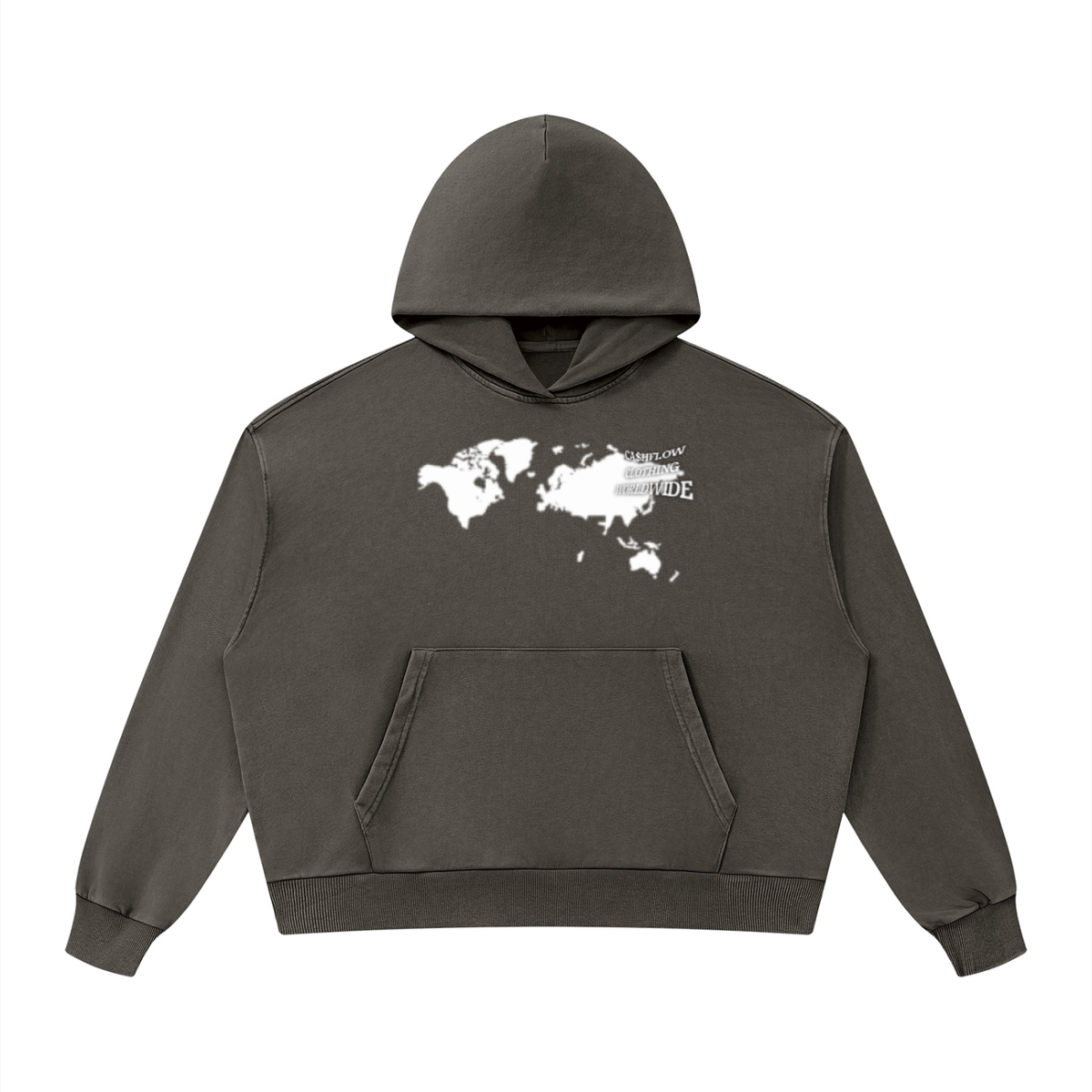 CashFlow "Worldwide Stacking" Unisex Mineral Wash Boxy Hoodie