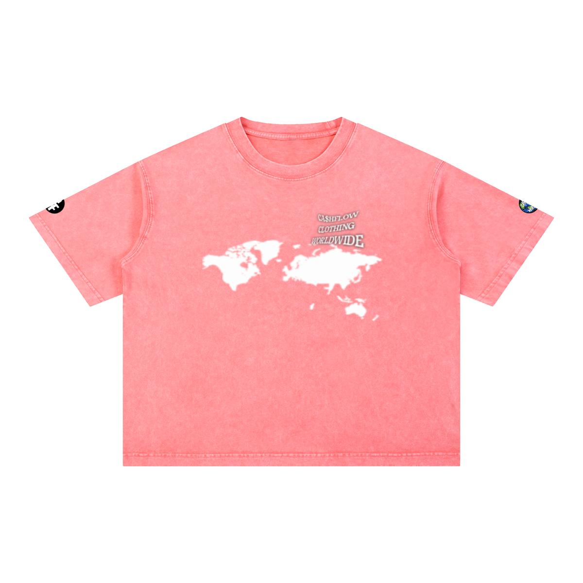 "Worldwide Stacking" Mineral Wash Boxy Cotton T-Shirt