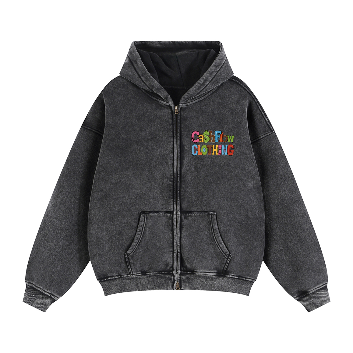 "Skool Kidz" Sun Washed Zip Hoodie
