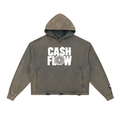 "CashFlow Worldwide" Vintage Washed Frayed-Hem Hoodie