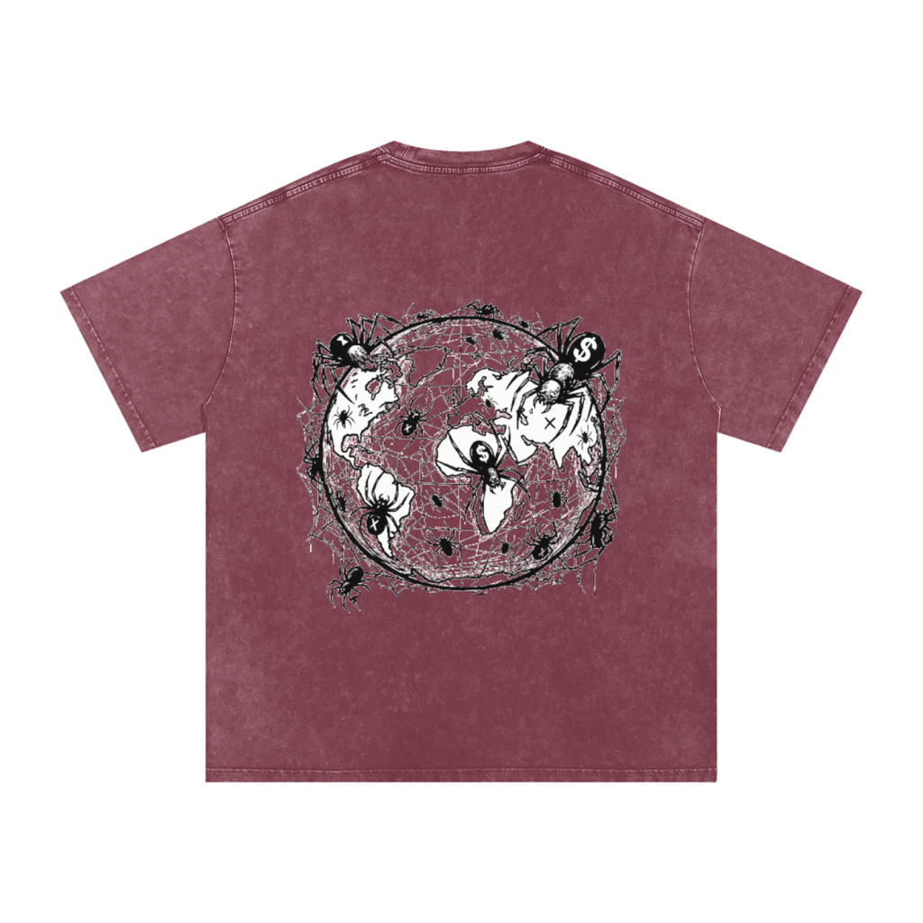 CashFlow "Spider Halloween Edition" Snow Washed Oversized Cotton T-Shirt