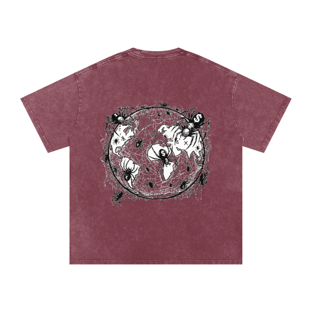 CashFlow "Spider Halloween Edition" Snow Washed Oversized Cotton T-Shirt