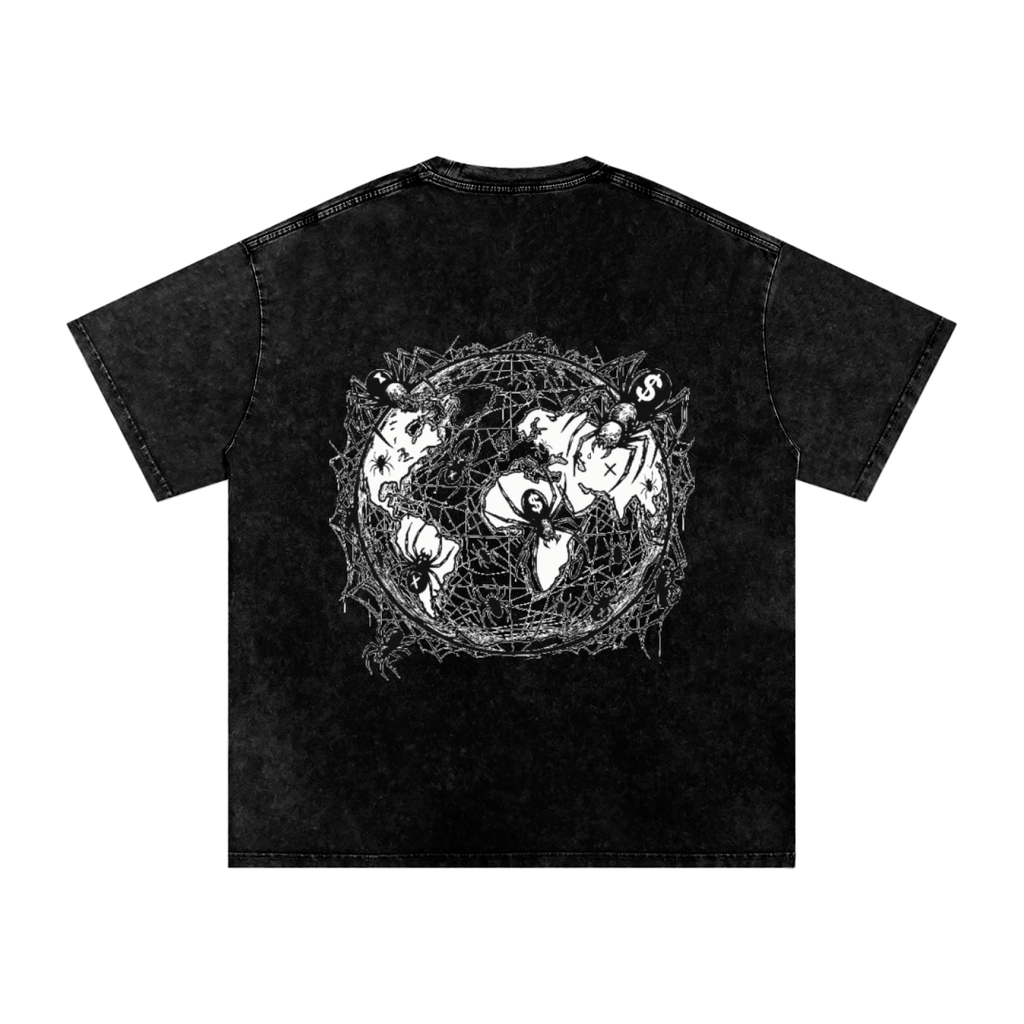 CashFlow "Spider Halloween Edition" Snow Washed Oversized Cotton T-Shirt
