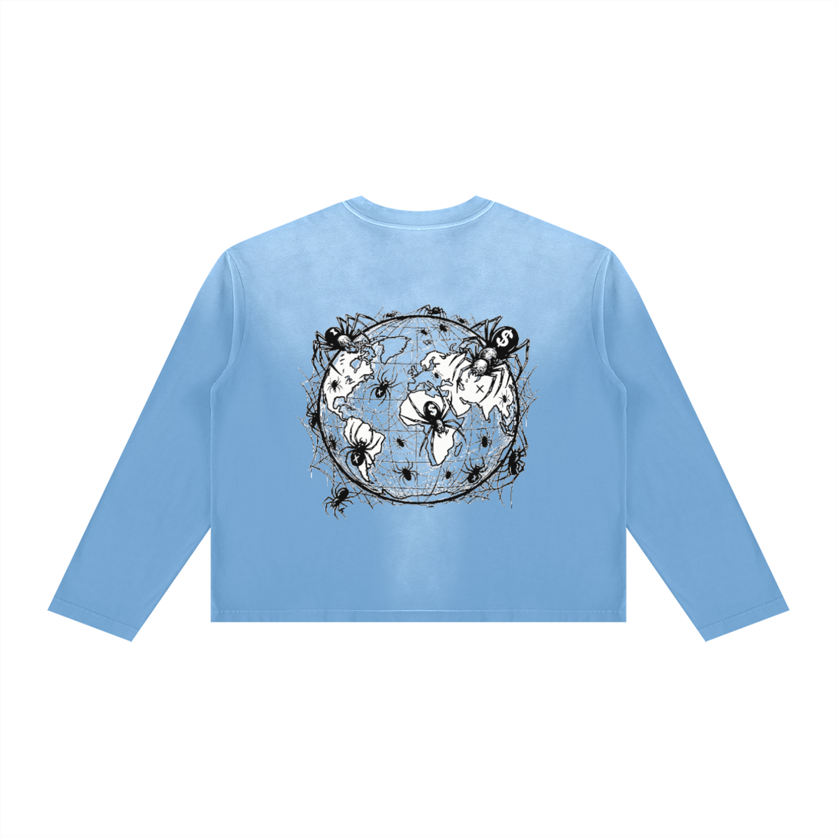 CashFlow "Spider Halloween Edition" Unisex Sunfade Boxy Long Sleeve T-Shirt