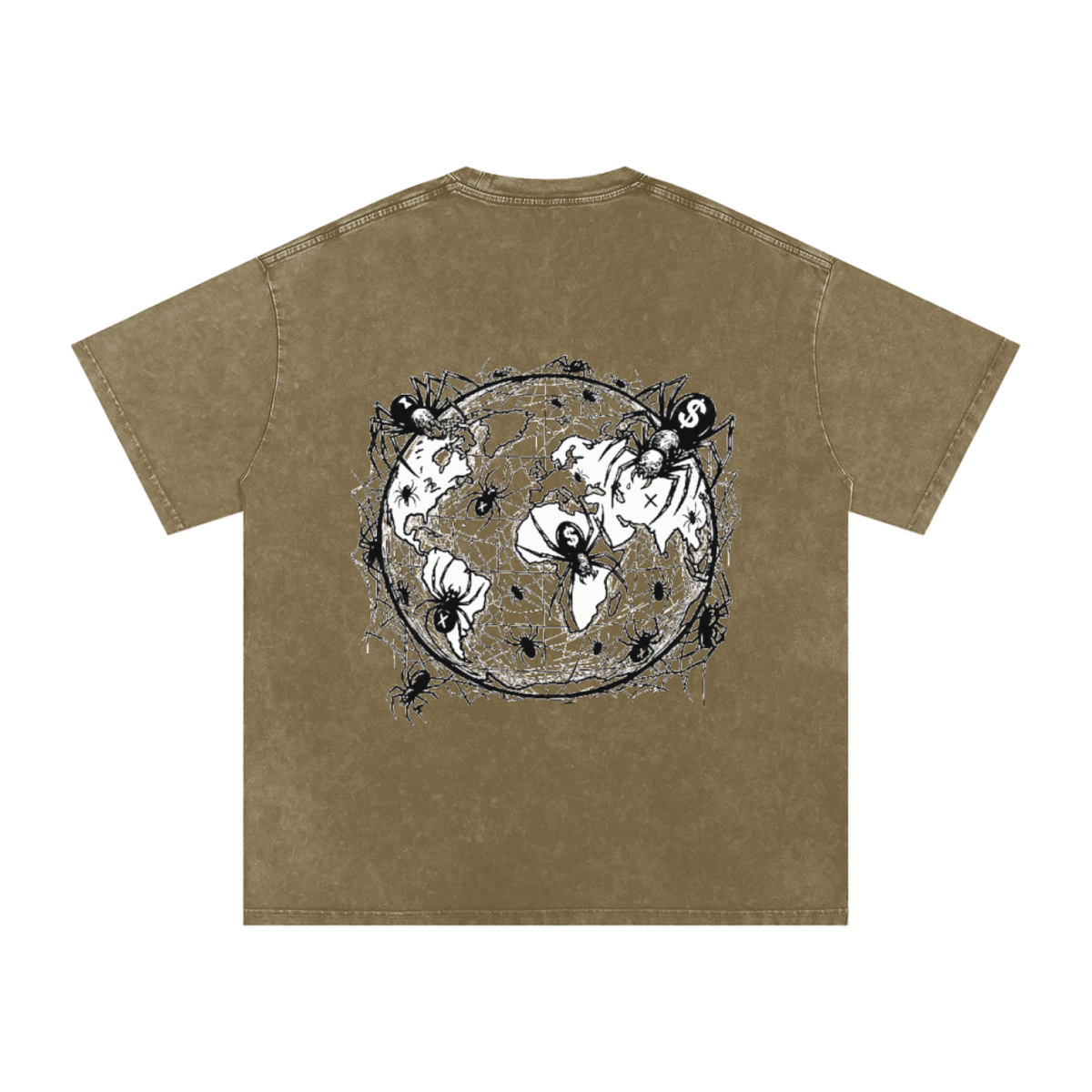 CashFlow "Spider Halloween Edition" Snow Washed Oversized Cotton T-Shirt