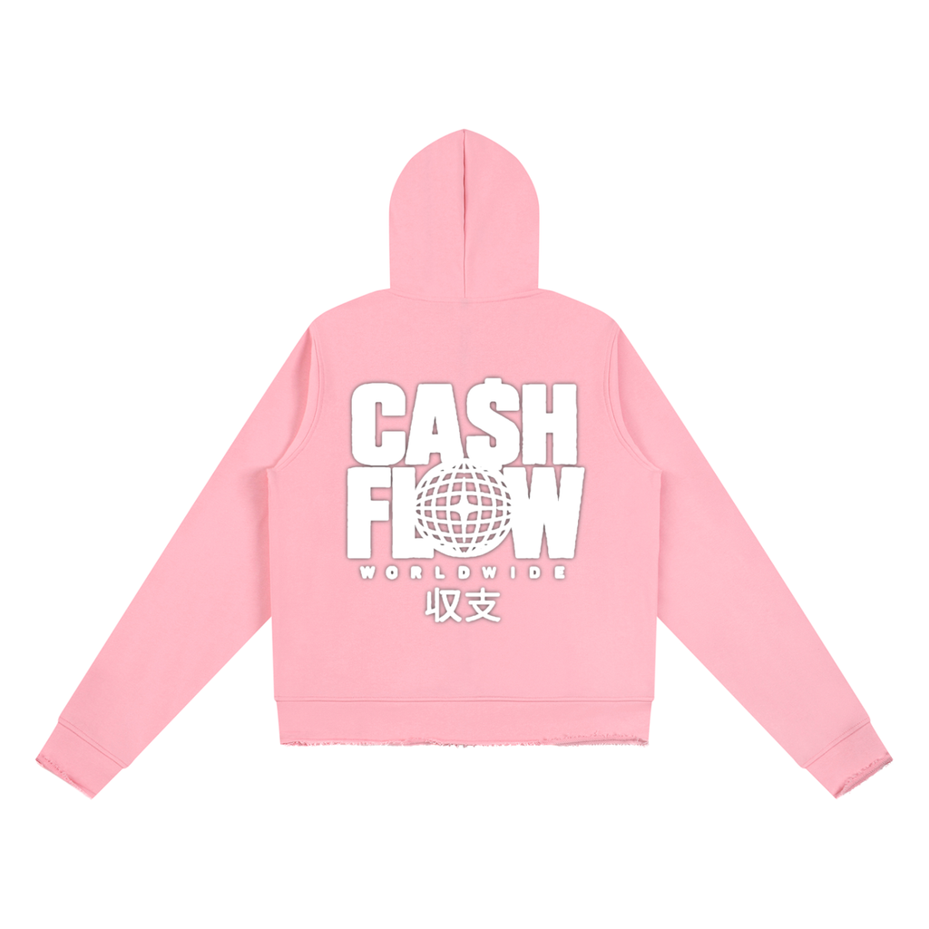 CashFlow Worldwide Women’s Raw Edge Full Zip Hoodie