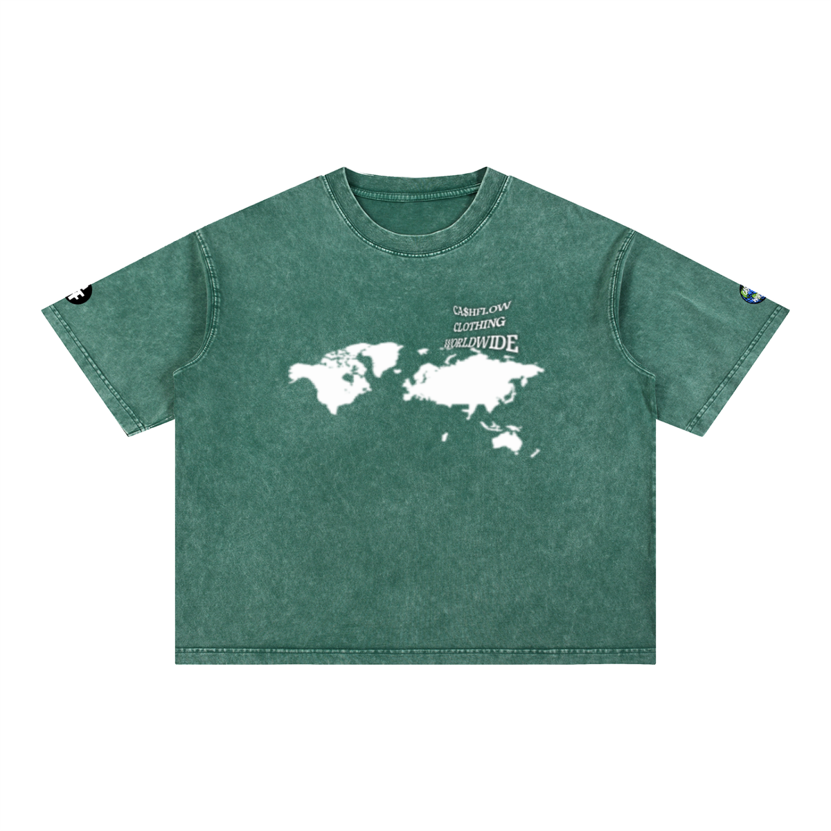 "Worldwide Stacking" Mineral Wash Boxy Cotton T-Shirt