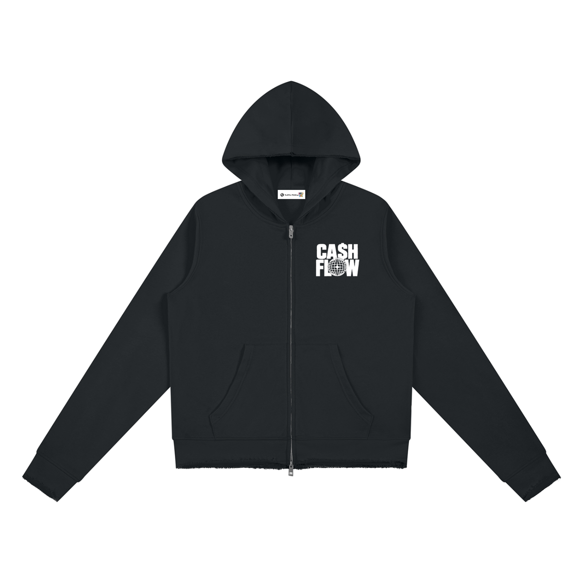 CashFlow Worldwide Women’s Raw Edge Full Zip Hoodie