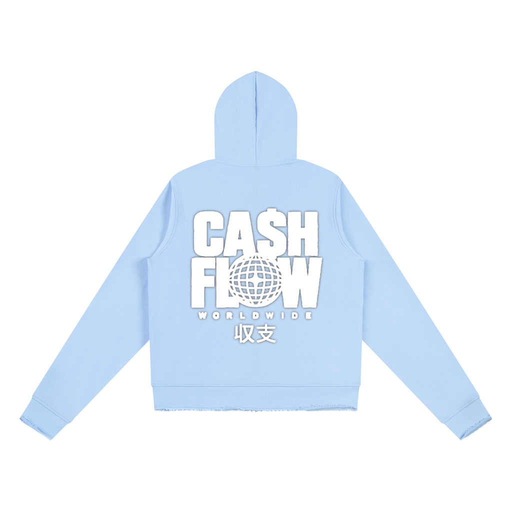 CashFlow Worldwide Women’s Raw Edge Full Zip Hoodie