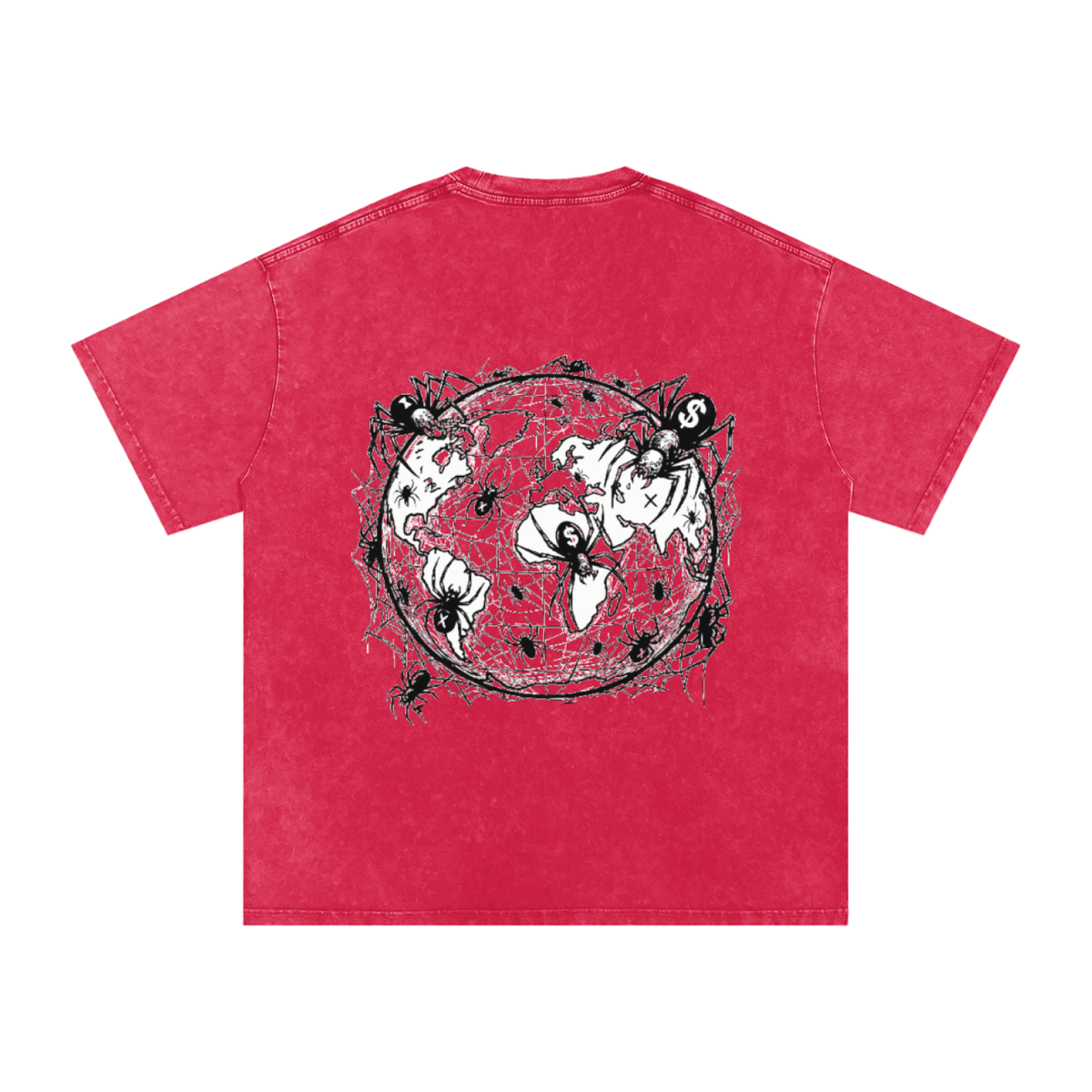 CashFlow "Spider Halloween Edition" Snow Washed Oversized Cotton T-Shirt
