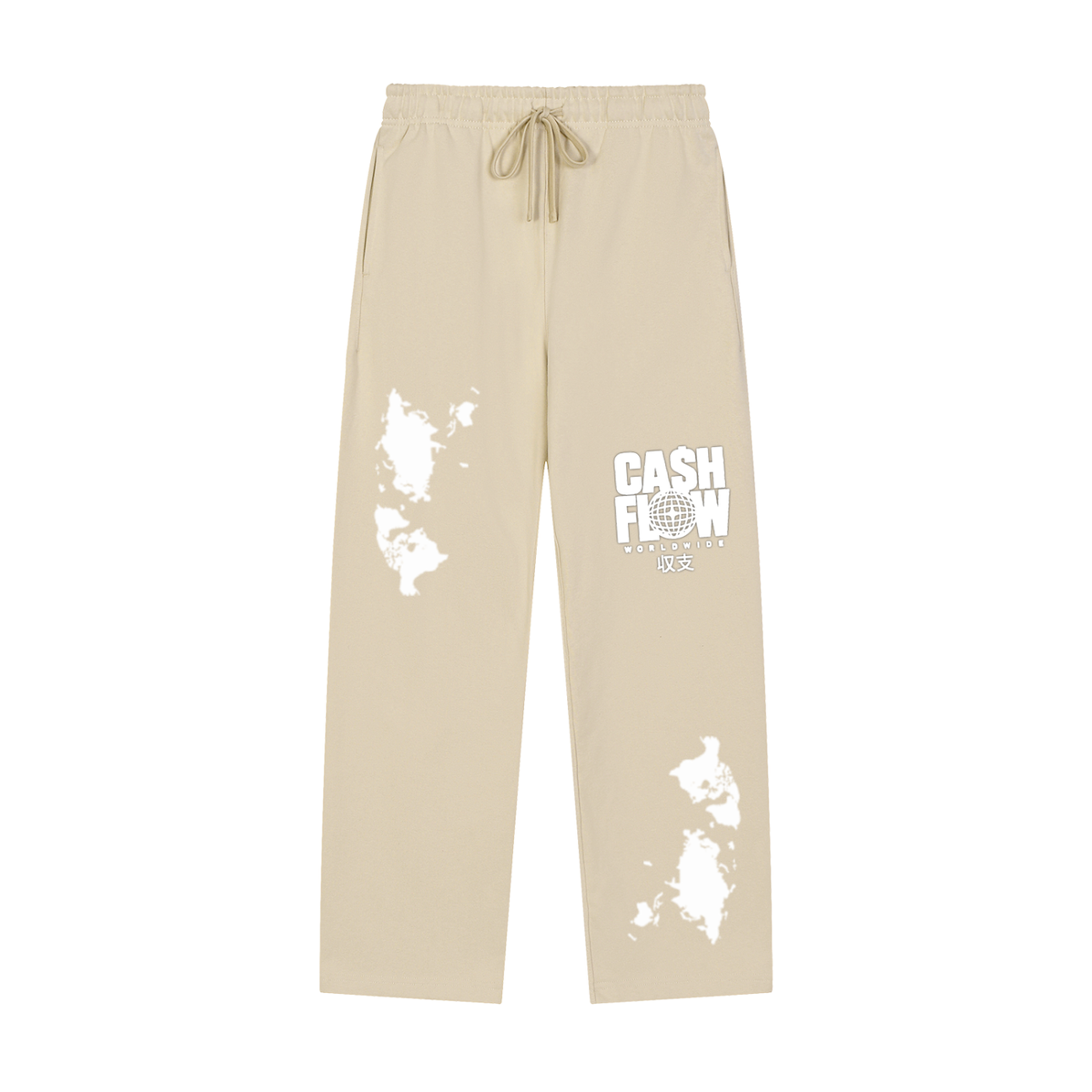 "CashFlow WorldWide" Solid Color Straight-Leg Sweatpants