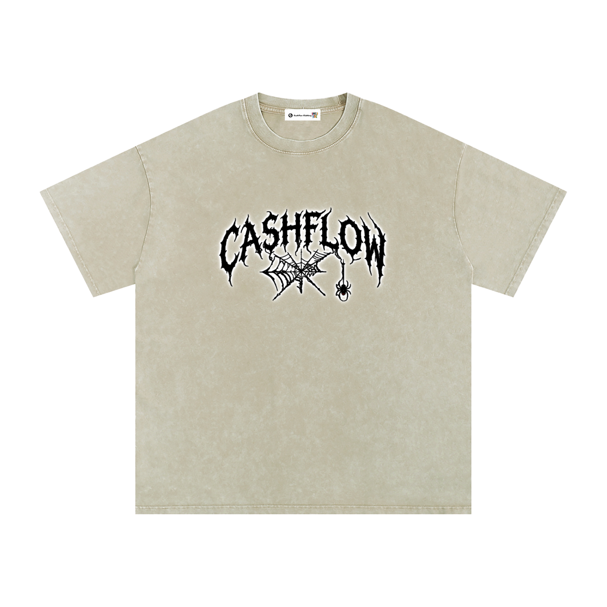 CashFlow "Spider Halloween Edition" Snow Washed Oversized Cotton T-Shirt