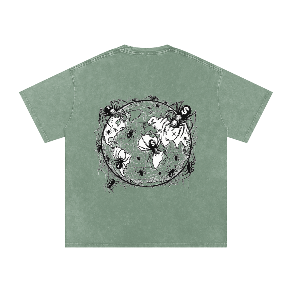 CashFlow "Spider Halloween Edition" Snow Washed Oversized Cotton T-Shirt