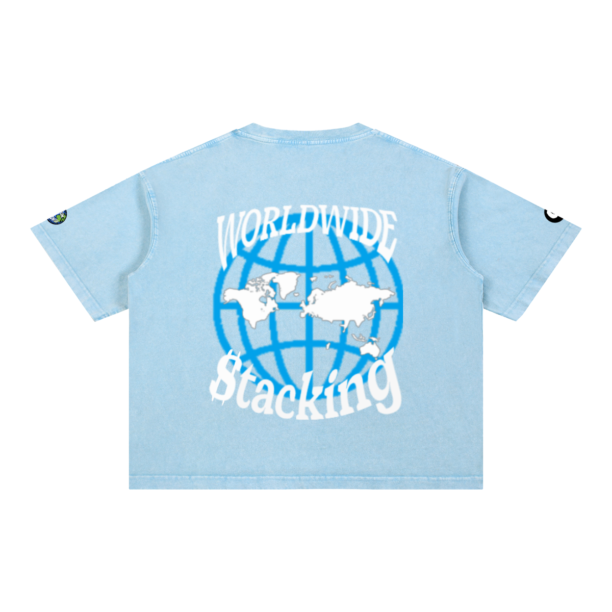 "Worldwide Stacking" Mineral Wash Boxy Cotton T-Shirt